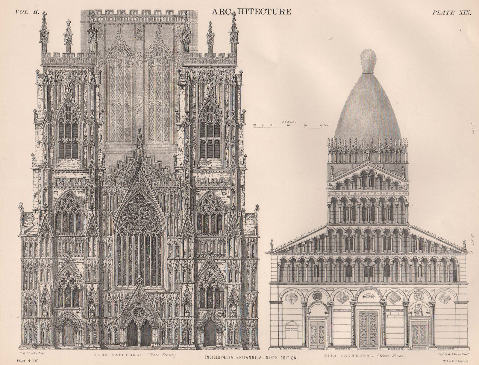 ARCHITECTURE. York Cathedral (west front); Pisa Cathedral. (west front) 1898